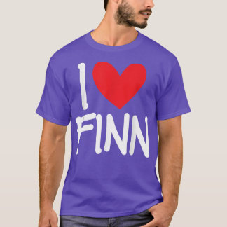 I Love Finn Name Personalised Men Guy BFF Friend H T-Shirt