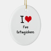 I Love Fire Extinguishers Ceramic Ornament (Right)