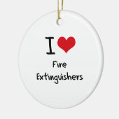 I Love Fire Extinguishers Ceramic Ornament (Left)