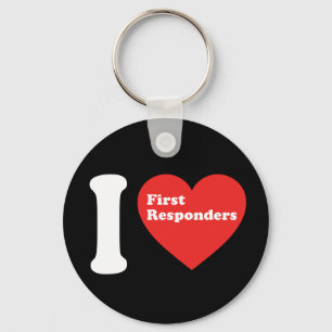 I Love First Responders Key Ring