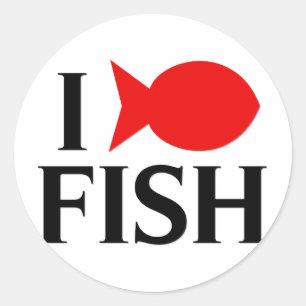 I Love Fish Classic Round Sticker