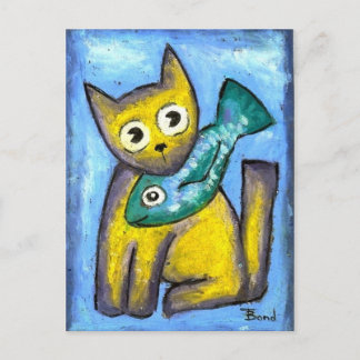 I love fish postcard