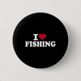 I Love Fishing 6 Cm Round Badge