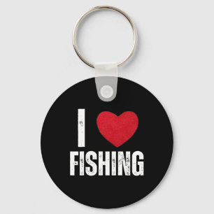 I Love Fishing Gifts For Kids Fishing Men I Heart  Key Ring