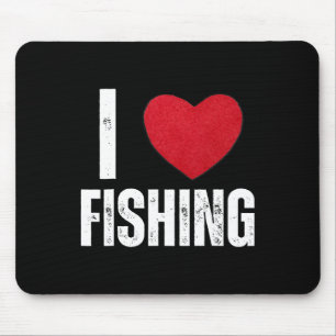 I Love Fishing Gifts For Kids Fishing Men I Heart  Mouse Pad