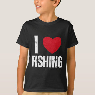 I Love Fishing Gifts For Kids Fishing Men I Heart  T-Shirt