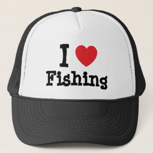 I love Fishing heart custom personalised Trucker Hat