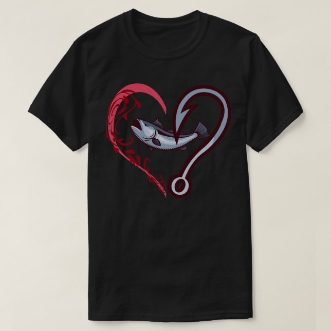 I Love Fishing Heart Fisherman Gift Fishing Access T-Shirt (Design Front)