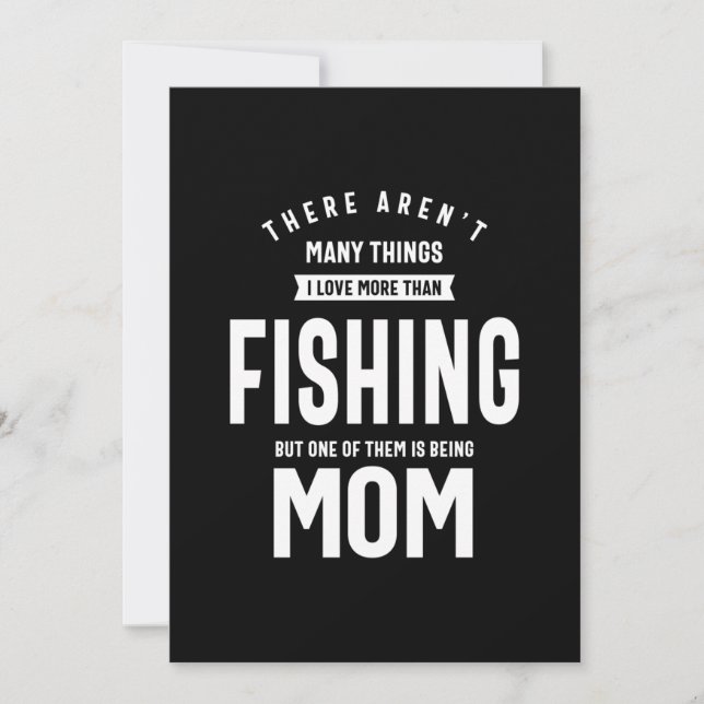 I love Fishing. I Love Being a Mum Thank You Card (Front)