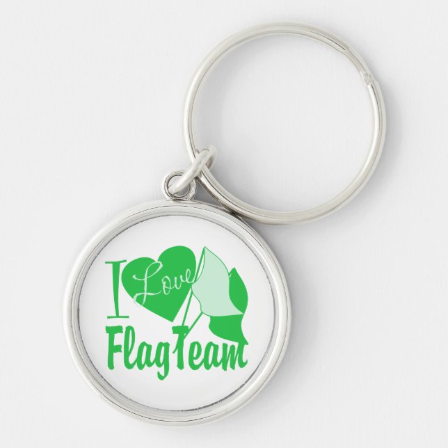 I Love Flag Team Green Key Ring (Front)