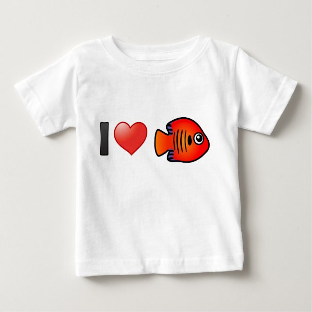 I Love Flame Angelfish Baby T-Shirt (Front)