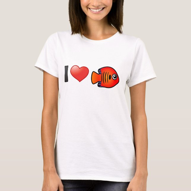 I Love Flame Angelfish T-Shirt (Front)