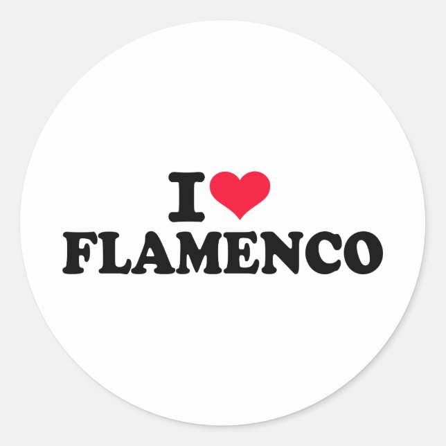 I love Flamenco Classic Round Sticker (Front)
