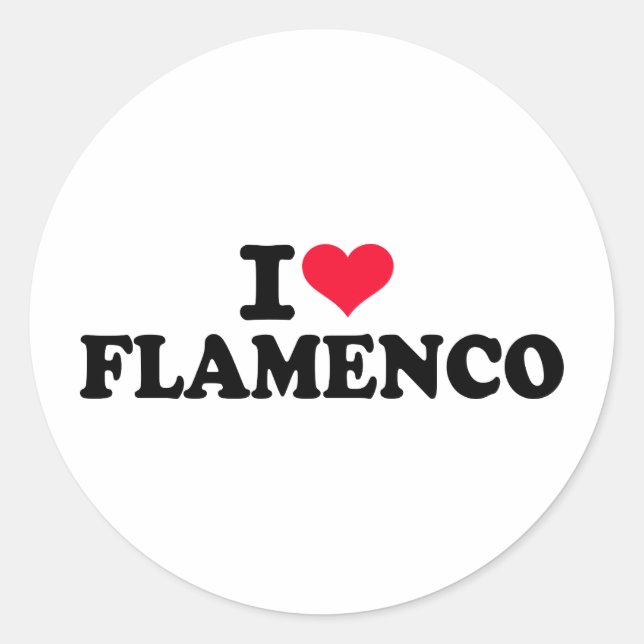 I love Flamenco Classic Round Sticker (Front)