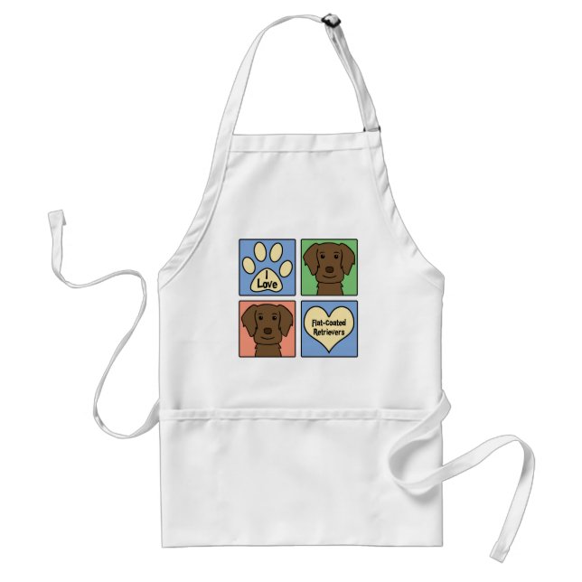I Love Flat-Coated Retrievers Standard Apron (Front)