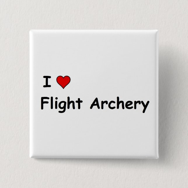 I Love Flight Archery 15 Cm Square Badge (Front)