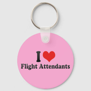 I Love Flight Attendants Key Ring