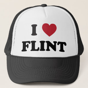 I love Flint Michigan Trucker Hat