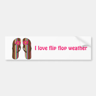 I Love Flip Flop Weather Bumper Sticker