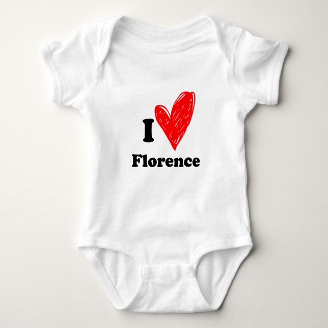 I love Florence Baby Bodysuit (Front)