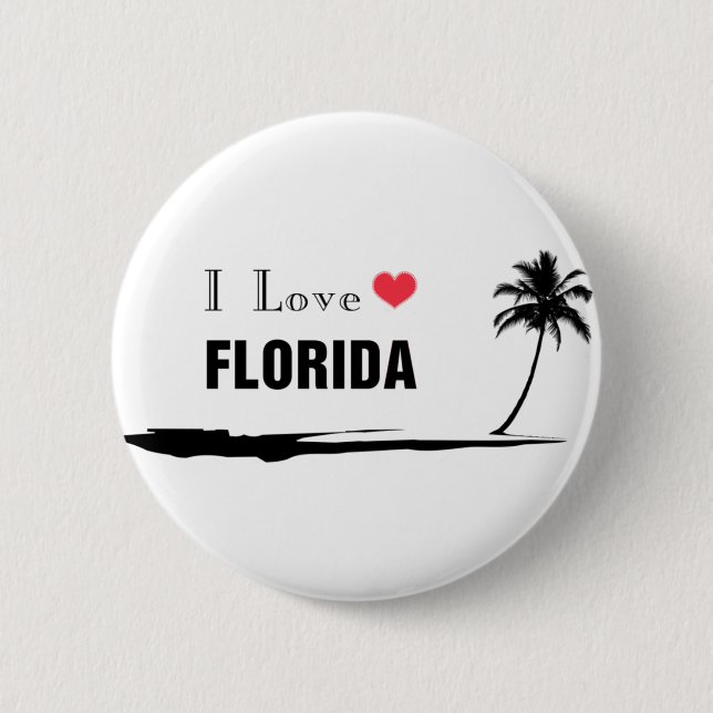 I Love Florida 6 Cm Round Badge (Front)