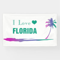 I Love Florida Colourful Green