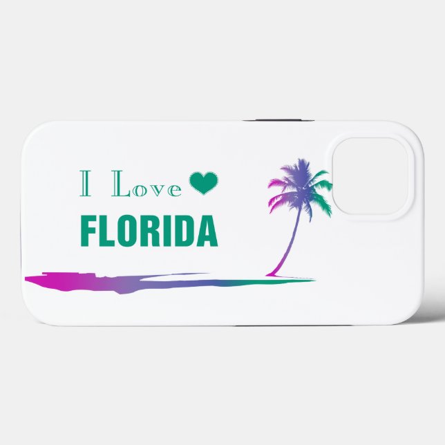 I Love Florida Colourful Green Case-Mate iPhone Case (Back (Horizontal))