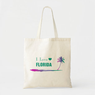 I Love Florida Colourful Green Tote Bag