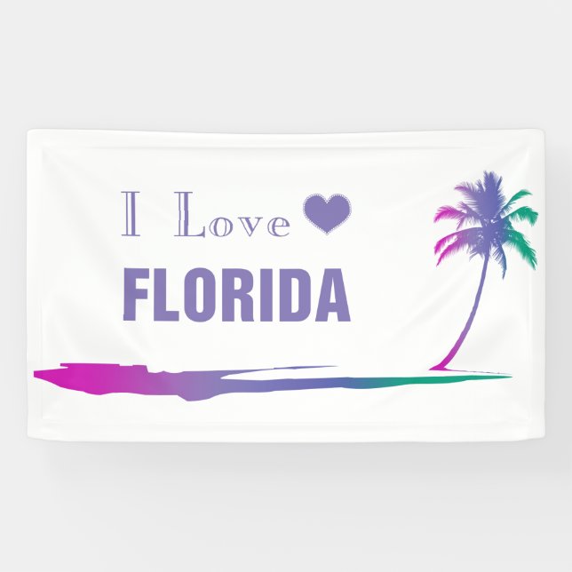 I Love Florida Colourful Purple Banner (Horizontal)