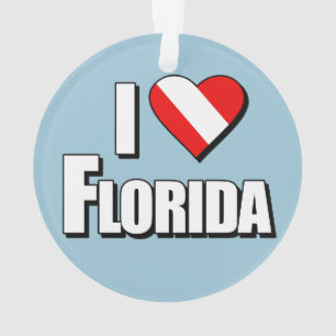 I Love Florida Diving Ornament