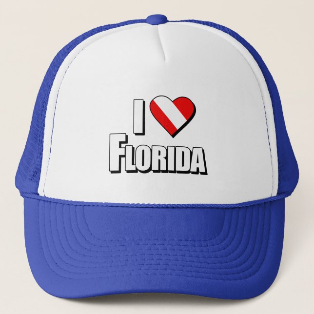 I Love Florida Diving Trucker Hat (Front)