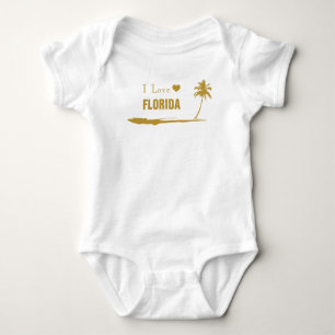 I Love Florida Gold Baby Bodysuit