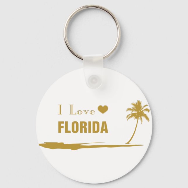 I Love Florida Gold Key Ring (Front)