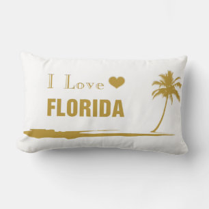I Love Florida Gold Lumbar Cushion