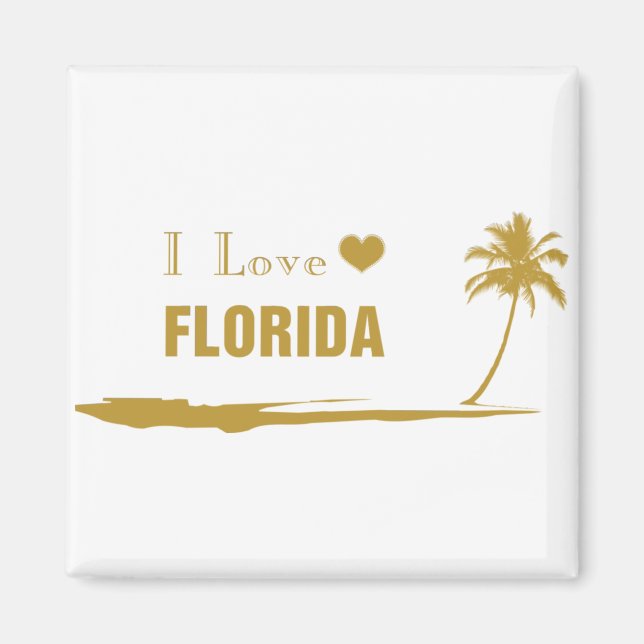 I Love Florida Gold Magnet (Front)