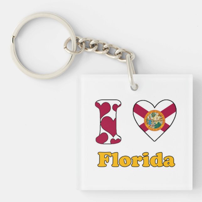 I love Florida Key Ring (Front)