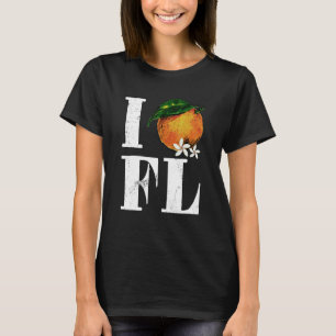 I Love Florida Orange Fruits States American T-Shirt