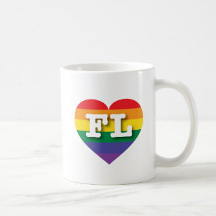 I Love Florida Rainbow Heart Coffee Mug