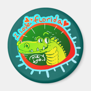 i love florida sweet crocodile funny cartoon magnet