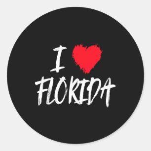 I Love Florida Usa America Beach Vacation Travel T Classic Round Sticker
