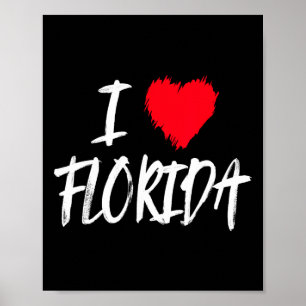 I Love Florida Usa America Beach Vacation Travel T Poster
