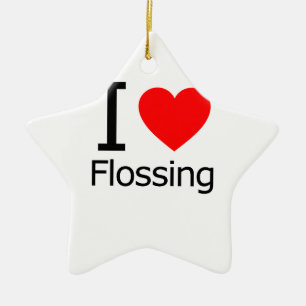 I Love Flossing Ceramic Tree Decoration