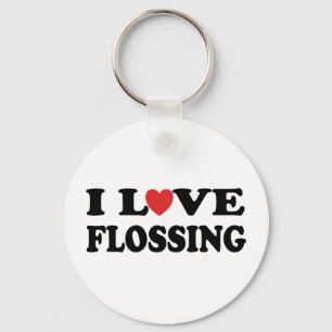 I Love Flossing Key Ring