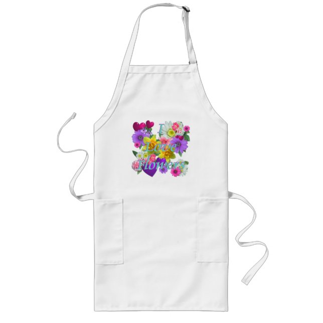 I LOVE FLOWERS LONG APRON (Front)
