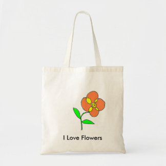 I Love Flowers Tote Bag