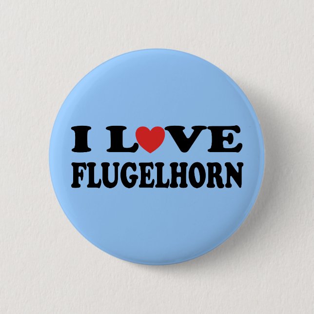 I Love Flugelhorn Music Gift 6 Cm Round Badge (Front)