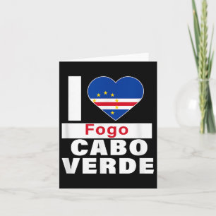 I Love Fogo Cabo Verde With Cape Verde Flag Heart Card