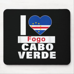 I Love Fogo Cabo Verde With Cape Verde Flag Heart Mouse Pad