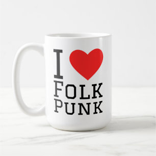 I love folk punk square sticker coffee mug