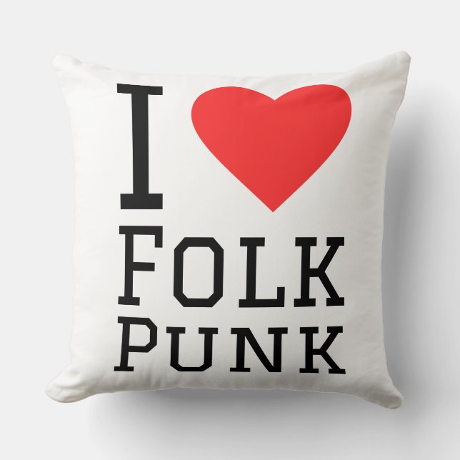 I love folk punk square sticker cushion (Front)